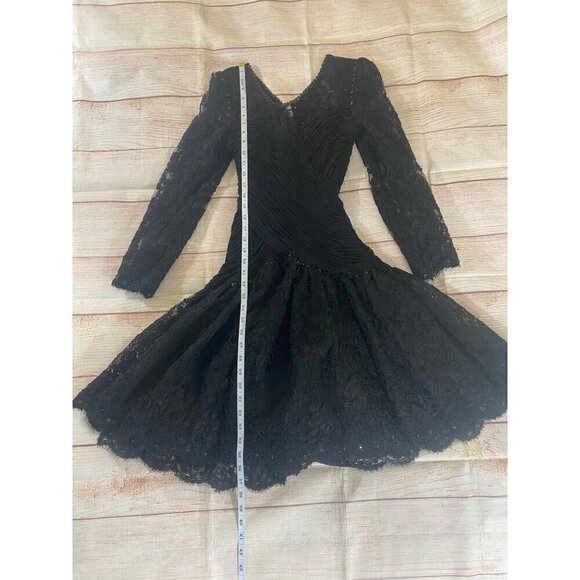 Vintage Jayna New York Black Long Sleeve Dress - XS - Picture 6 of 14